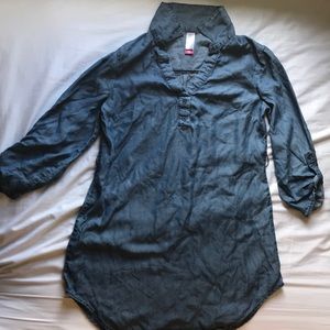 A denim styled mini dress